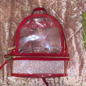 Michael Kors red MD backpack